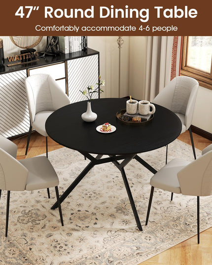 Table à manger pliante Giantex pour 4-6 personnes, ronde 47", avec abattants