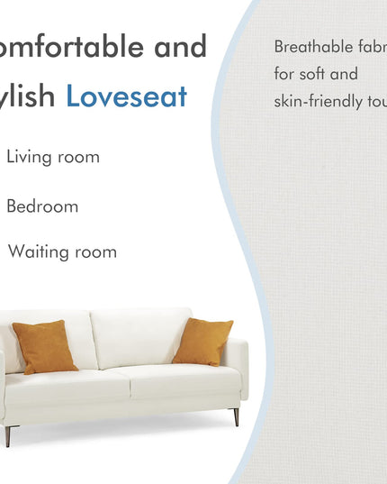 Giantex Sofa Couch, for Bedroom, Reception Rooms, Chair & Loveseat(Grey & White)