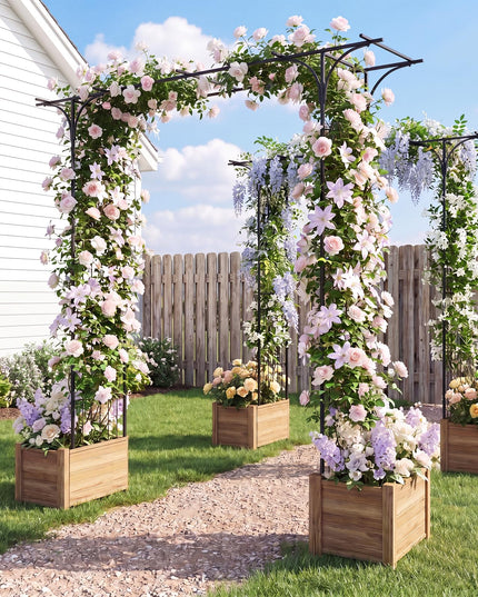 Arche de jardin en métal Giantex, tonnelle de mariage pour cérémonie, treillis de jardin pour diverses plantes grimpantes