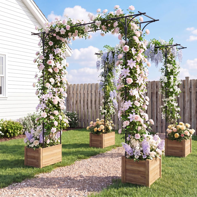 Arche de jardin en métal Giantex, tonnelle de mariage pour cérémonie, treillis de jardin pour diverses plantes grimpantes
