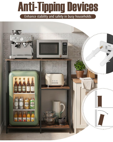Giantex Kitchen Bakers Rack with Open Shelves