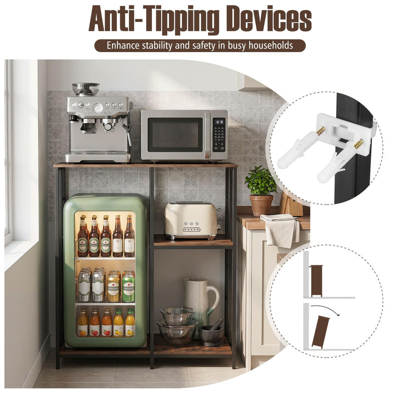 Giantex Kitchen Bakers Rack with Open Shelves