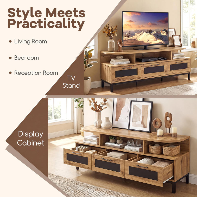 Meuble TV Giantex pour téléviseurs jusqu'à 75 pouces Meuble de divertissement