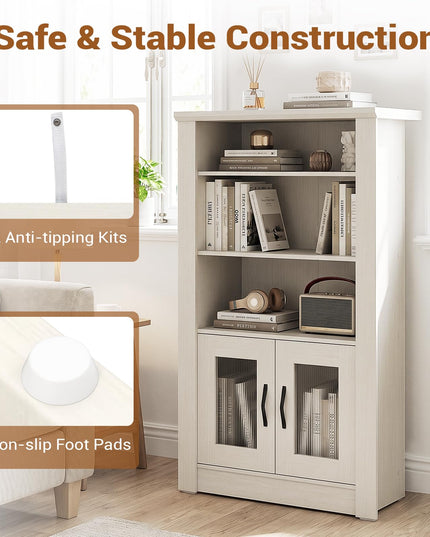 GIANTEX 48.5" Tall Modern Bookshelf with Cabinet