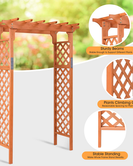 Giantex 88inch Wood Garden Arbor