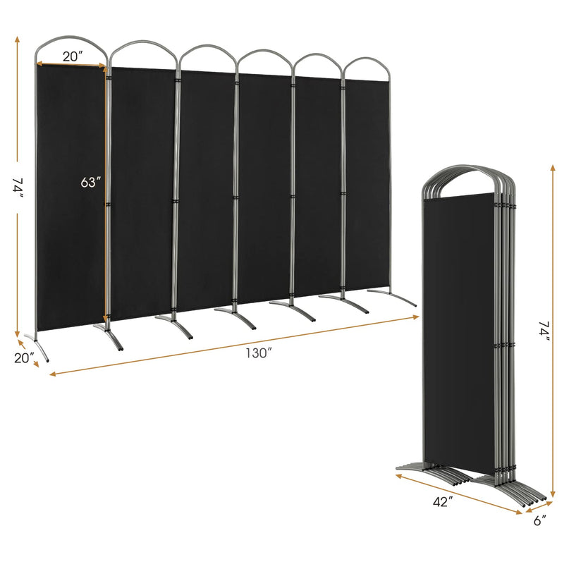 Giantex 6.2Ft Folding 6 Panel Room Divider for Home Office