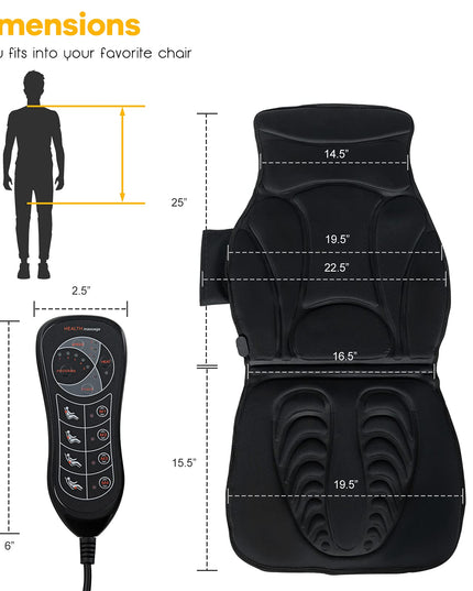Giantex Back Massager for Back Pain, Chair Massage Pad Shiatsu Massage Seat with 10 Vibration Motors
