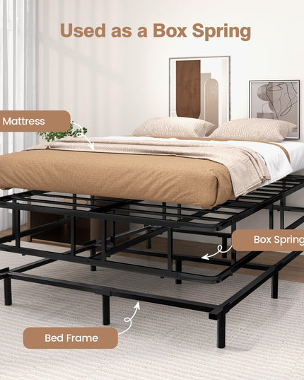 Giantex 10 Inch Bed Frame Queen Size, Metal Platform Queen Bed Frame, Heavy Duty Steel Slat Support