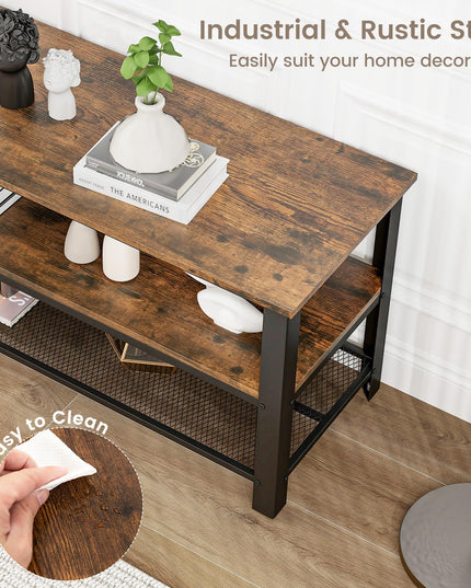 Giantex TV Stand for Bedroom and Living Room - 3-Tier Industrial Entertainment Center with Open Storage Shelves