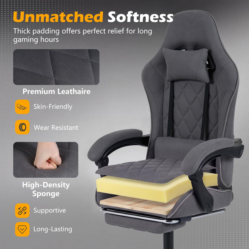 Giantex Gaming Chair | Height Adjustable Computer Chair with Headrest