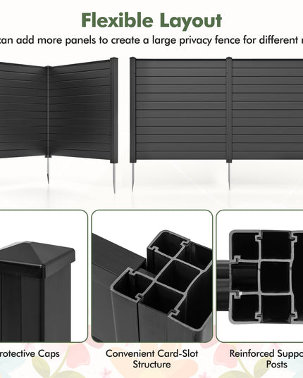 Giantex Air Conditioner Fence 2 Panels - 48''W x 48''H Outdoor Privacy Screen with Upgraded Metal Stakes