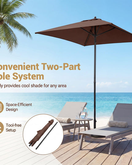 Giantex 5ft Square Patio Umbrella with Push Bottom Tilt