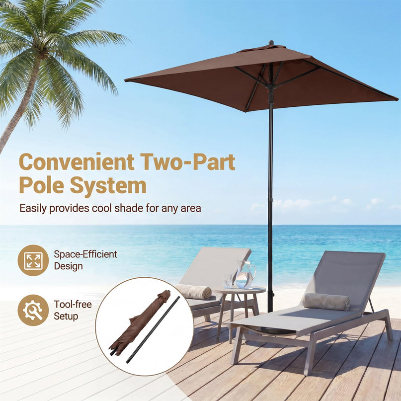 Giantex 5ft Square Patio Umbrella with Push Bottom Tilt