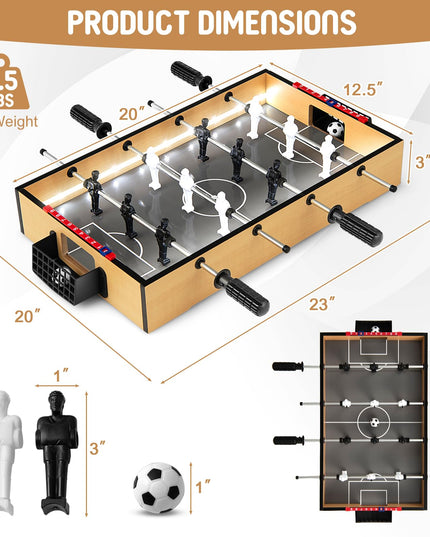 Giantex 20 Inch Foosball Table - Tabletop Football Table w/LED Lights, Realistic Players & 2 Balls
