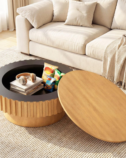 Table basse ronde Giantex avec rangement pour petits espaces de salon