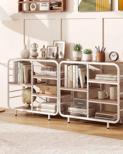 Giantex Book Shelf Storage Organizer with Metal Frame