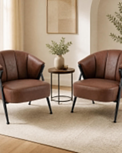 Giantex Mid Century Modern Accent Chair w/Curved Backrest & Wide Seat