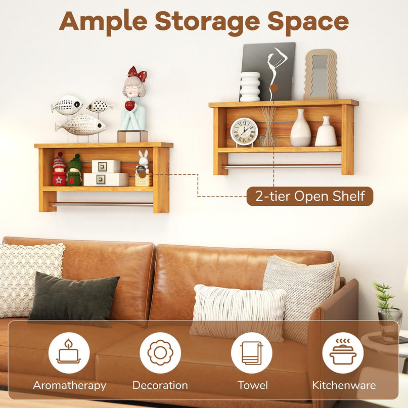 Giantex Bathroom Wall-Mounted Storage Shelf