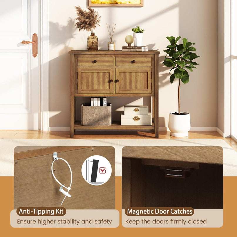 Giantex Buffet Cabinet with Storage Shelf, 2 Drawers