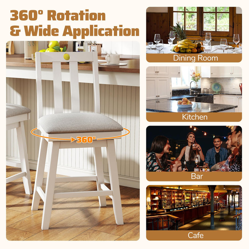 Giantex 25" Bar Stools Set with Padded Seat for Kitchen Island