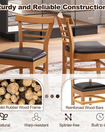 Giantex Wooden Dining Chairs Set of 2/4 w/Rubber Wood Legs