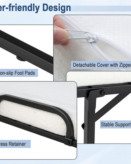 Sturdy and Durable Metal Folding Bed with Mattress
