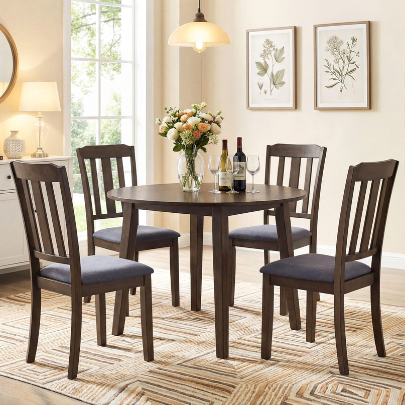 Giantex Wood Dining Chairs Set with Comfortable Backrest & Padded Seat