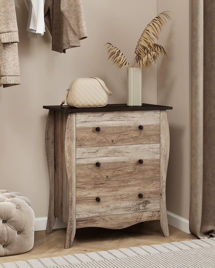 Giantex Storage Cabinet with Foldable & Detachable Fabric Drawers, Anti-Tipping Kit, 26.5” x 15” x 30” Farmhouse Floor Cabinet