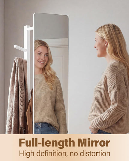 Miroir pleine longueur pivotant Giantex 65,5" avec porte-manteau
