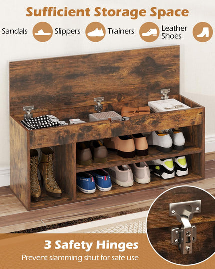 Giantex 31 Inches Shoe Storage Bench for Entryway