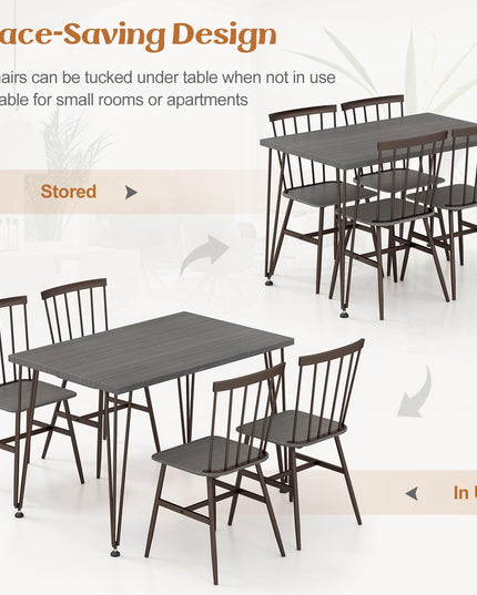 Giantex Dining Table Set for 4, Dining Set with Kitchen Table, Dining Chairs