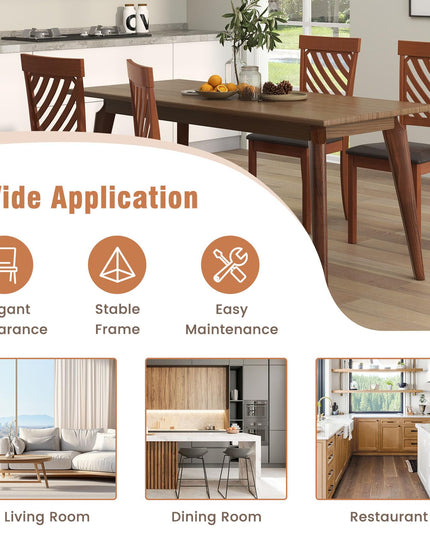 Giantex Dining Chair, Faux Leather Upholstered Kitchen Chairs w/Rubber Wood Legs & Ergonomic Back