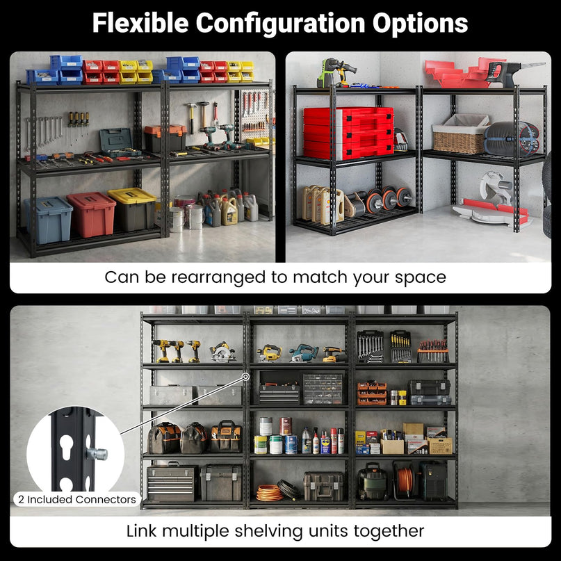 Giantex 5-Tier Metal Storage Shelves Heavy Duty Garage Shelving Units(36" L x 18" W x 72" H)