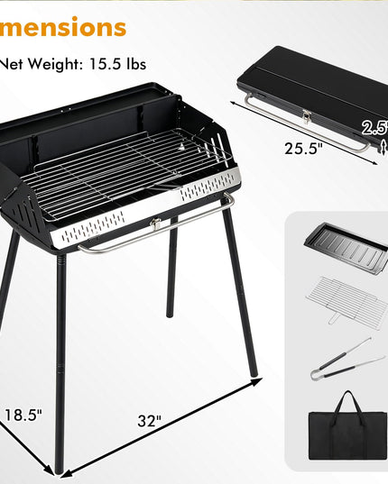 Giantex Portable Charcoal Grill with Detachable Legs