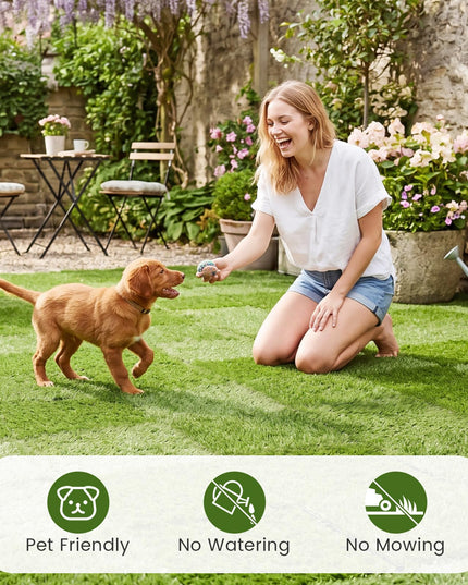 Giantex 30 Pack Interlocking Artificial Grass Tiles (12" x 12")