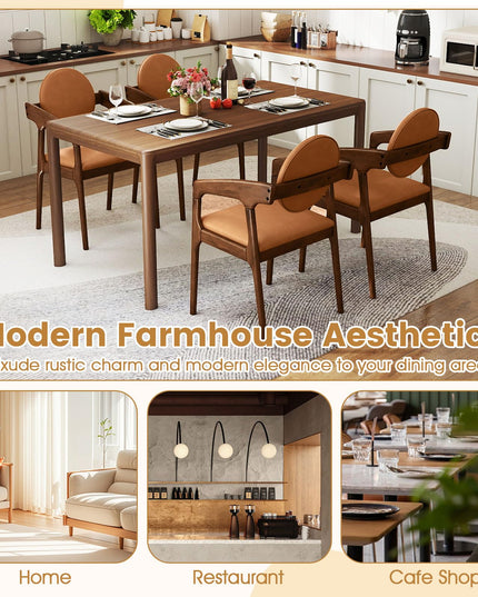 Giantex Wooden Dining Chairs Set of 2/4 PU Leather Upholstered Dining Room Chairs