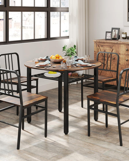 GIANTEX Metal Dining Chairs Set of 4 Industrial Kitchen Chairs