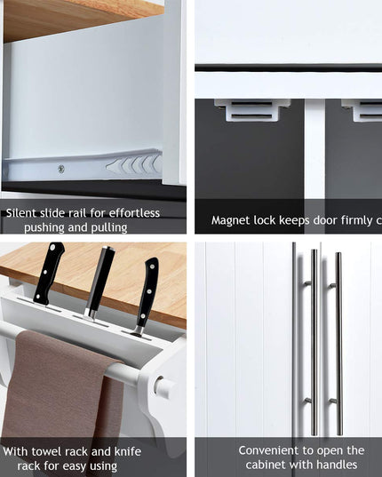 Giantex Kitchen Island Cart , 2 Drawers, 3 Door Cabinet