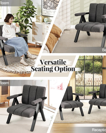 Giantex Mid-Century Modern Accent Chair Comfy Oversized Reading Chair