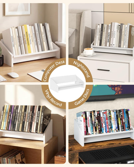 Giantex Bibliothèque de table inclinable en bois pour magazines, CD et disques de jeux vidéo (1/2)