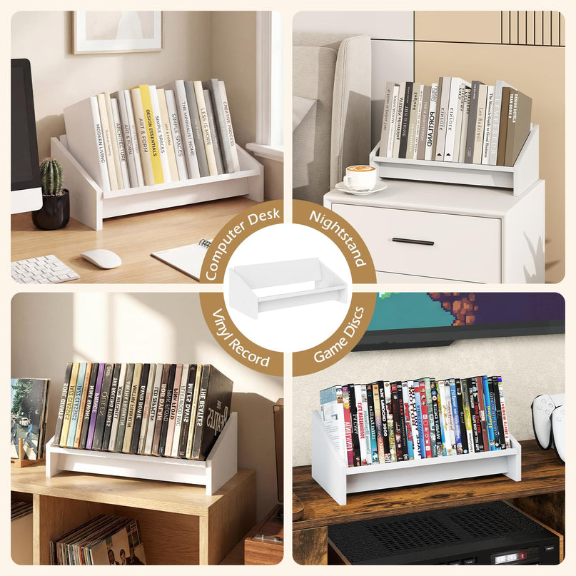 Giantex Wood Tilting Tabletop Bookcase for Magazine, CDs & Video Game Disc (1/2)