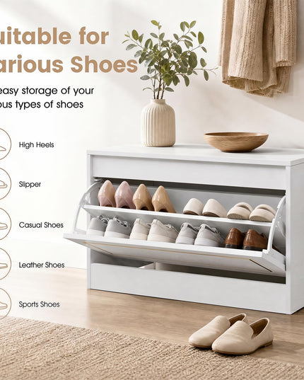 GIANTEX 31.5" W Hidden Narrow Shoe Cabinet for Hallway