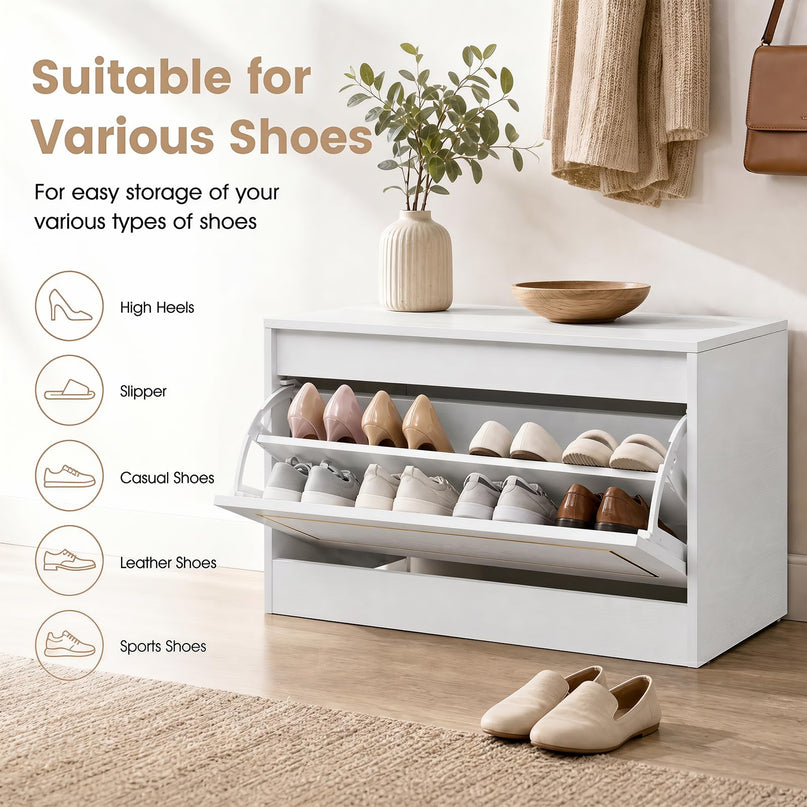 GIANTEX 31.5" W Hidden Narrow Shoe Cabinet for Hallway