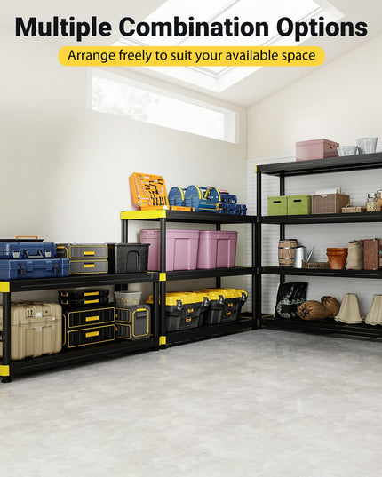 GIANTEX 4-Tier Freestanding Plastic Storage Shelf with Anti-Tipping Kit & Adjustable Feet