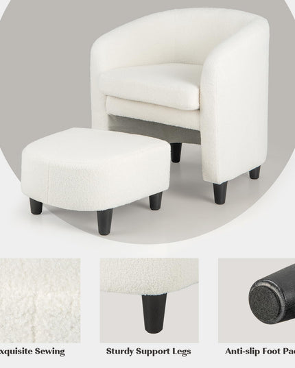 Giantex Modern Mid Century Accent Chair with Ottoman