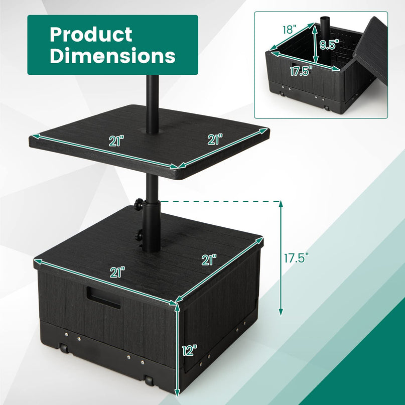 Giantex Outdoor Side Table with Umbrella Stand