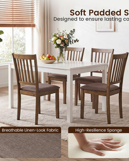 Giantex Wood Slat-Back Design Kitchen Chairs (2/4)