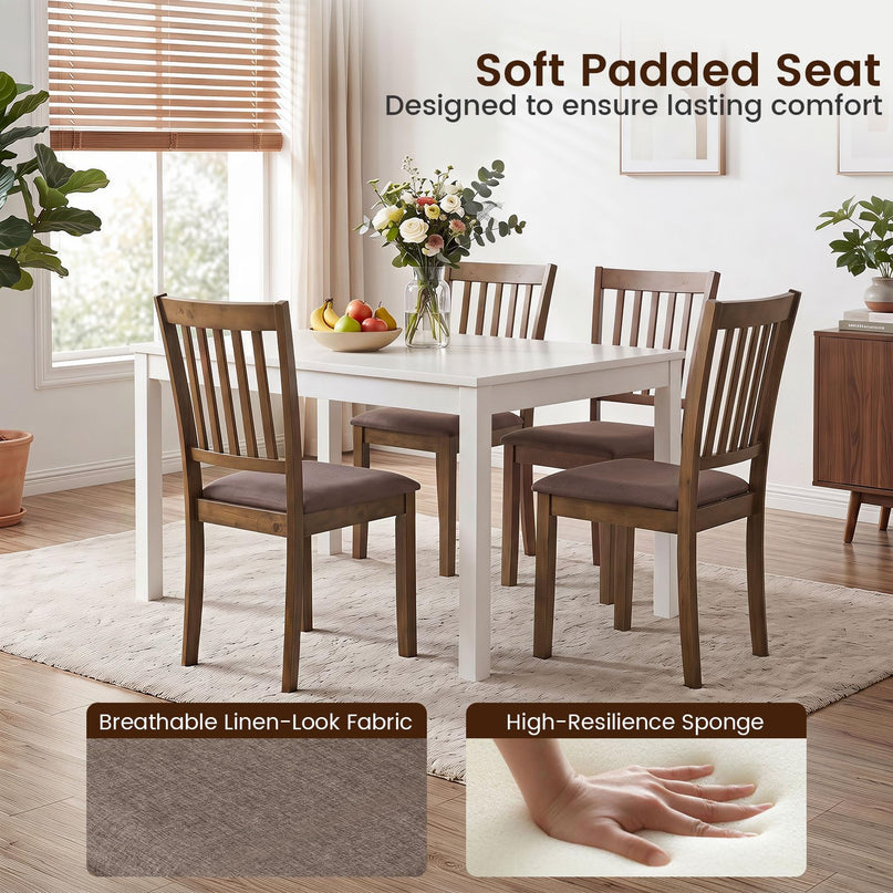 Giantex Wood Slat-Back Design Kitchen Chairs (2/4)
