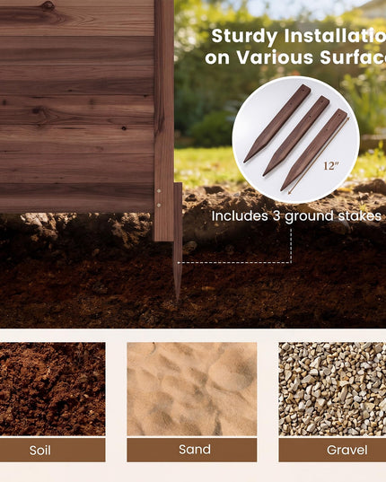 Giantex Wooden Privacy Fence with Stakes (47" W x 45.5" H)