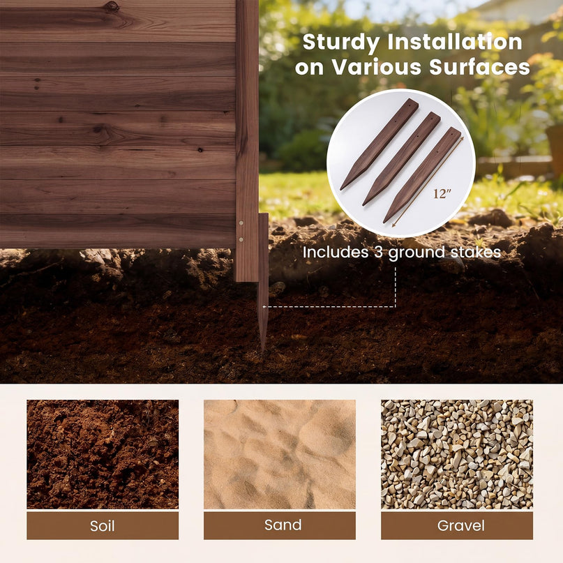 Giantex Wooden Privacy Fence with Stakes (47" W x 45.5" H)
